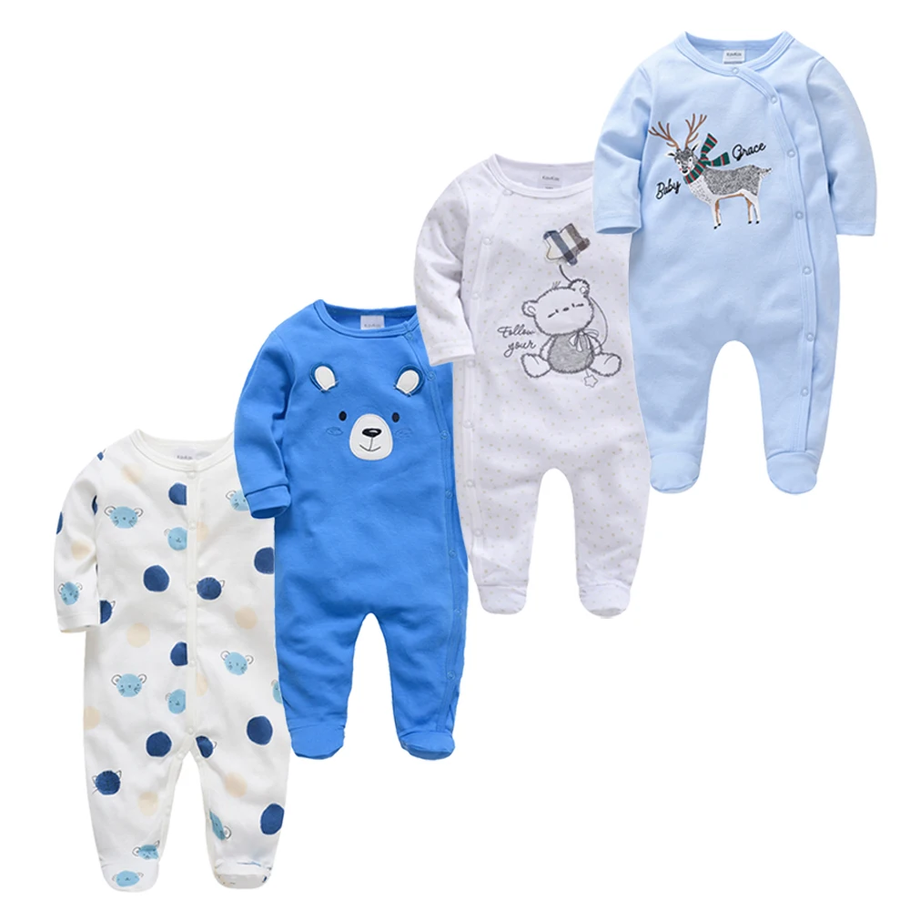 3/4 Pcs 많은 Kavkas Baby Boy Rompers 신생아 면화 소녀 의류 긴 소매 여름 부드러운 Jumpsuit o-neck 0-12m Onesie Clothing