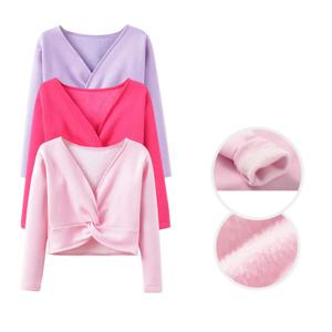 가을 겨울 소녀 댄스 숄 코트 키즈 레오타드 댄스 니트 벨벳 두꺼운 탑 발레 의류 댄스 착용 두꺼운 전체