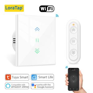 LoraTap 커튼 롤러 셔터 WiFi 블라인드 스위치 백라이트 관형 모터 Tuya 스마트 라이프 앱 Google 홈 Alexa Echo