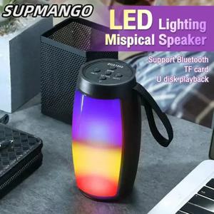 S12 무선 블루투스 스피커 LED 조명이 장착된 강력한 휴대용 서브우퍼 자동차 오디오 베이스 MP3 플레이어 사운드 시스템