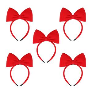 할로윈 레드 활 마우스 귀 경적 머리띠, 어린이 성인 축제 파티 크리스탈 크라운 머리띠, 여성 소녀 헤어 헤드웨어, 로트당 5 개