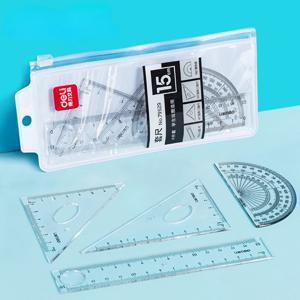 4 개/대 고품질 눈금자 각도기 학생 수학 기하학 플라스틱 삼각형 눈금자 세트 사무실 학교 용품