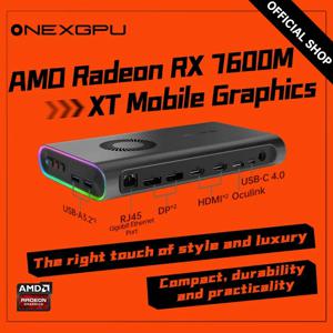 OneXPlayer AMD Radeon RX 7600M XT 모바일 그래픽 Oculink 그래픽 카드 확장 도크, 8GB GDDR6, USB4, Thunderbolt 4