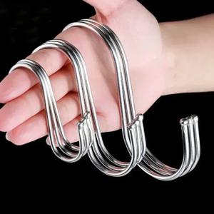 스테인레스 스틸 S 후크 가정용 부엌 욕실 의류 가방 수건에 대한 검정과 은색 다목적 교수형 후크