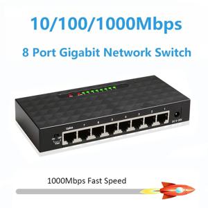 8 포트 1000Mbps 기가비트 네트워크 스위치 이더넷 스마트 스위처 고성능 RJ45 허브 인터넷 분배기
