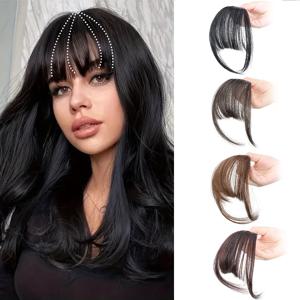 합성 에어 뱅 헤어 클립 헤어 익스텐션 프린지 가짜 뱅 헤어 토퍼 여성용 여성용 데일리웨어