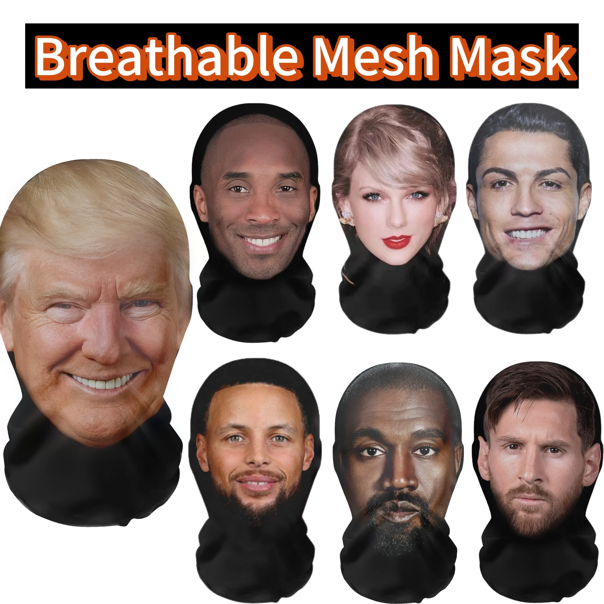 풀 페이스 비주얼 메쉬 마스크, 파티 공포 후드 시뮬레이션, 코베 마스크, 파티 용품, 액세서리 코스프레 소품, 자외선 차단 방지