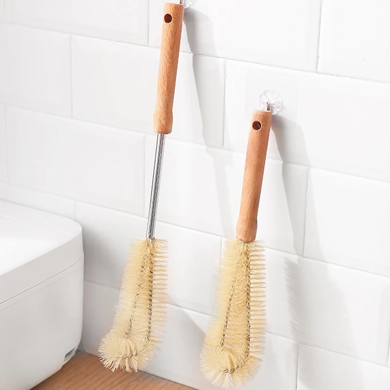 긴 나무 손잡이 병 브러시 아기 젖꼭지 청소 브러쉬 유아 먹이 병 클리너 주방 가정용 청소 도구