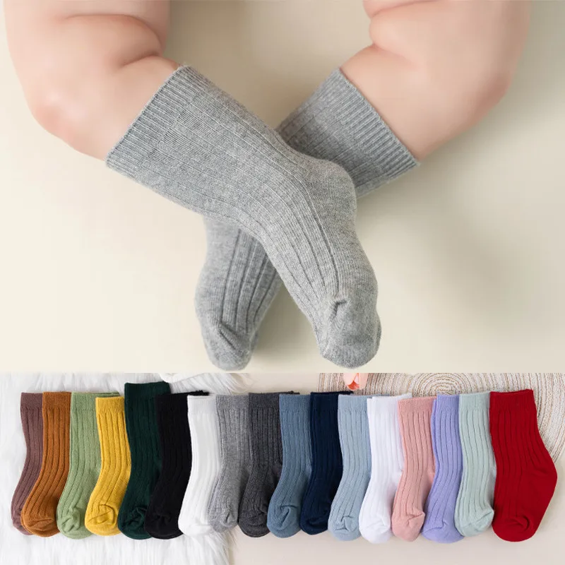 아기 소년 소녀 양말 통기성 유아 어린이 짧은 양말 솔리드 부드러운 코튼 스트라이프 유아 공주 0-8 년 동안 귀여운 양말