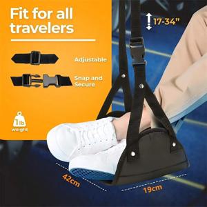 휴대용 조절 가능한 발받침 해먹, 비행기 여행, 장거리 비행 버스, 기차 사무실 여행 액세서리, 다리 받침대 발 슬링용