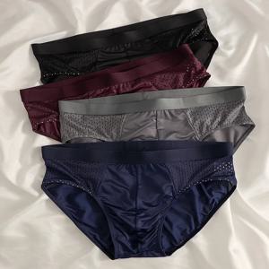 남성용 통기성 메쉬 속옷, 패션 브리프, 4 개