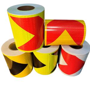트럭용 반사 경고 스티커, 화살표 방수 자체 접착 테이프, 높은 가시성, 주의 안전 반사판, 8 인치 * 16FT