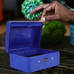 휴대용 금속 현금 상자, 조합 잠금 장치가 있는 안전 보관함, 동전 용기, 동전 지갑, 돼지 저금통, 두꺼운 금속 돈 상자