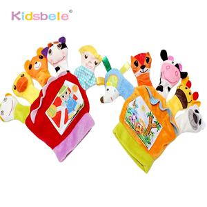 역할 놀이 아기 손 손가락 인형 봉제 인형 귀여운 동물 만화 장난감 부모-자녀 스토리 텔링 교육 장난감 헝겊 책