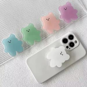 외계인 드롭 접착제 귀여운 만화 다채로운 곰 Griptok 전화 스탠드 스트레치 게으른 아크릴 붙여 넣기 모든 전화 아이폰 16 15 14 Girp Tok