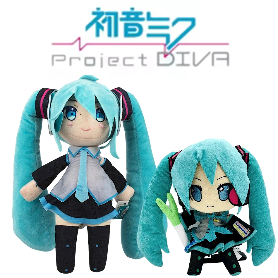 25cm 일본 애니메이션 봉제 인형 하츠네 미쿠 봉제 인형 부드러운 베개 미래 인형 어린이를위한 귀여운 크리스마스 선물