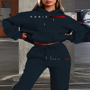 여성용 후드티 및 스웨트 팬츠 세트, 힙합 스트리트 캐주얼 프린트 후드티, 오버사이즈 루즈 스웻셔츠, 가을 따뜻한 플리스 의류, 신상