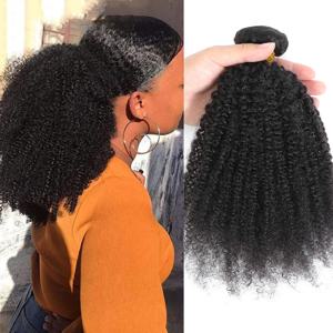 Afro Kinki Curly 인간의 머리카락 번들 Tissage Cheveux Humains 몽골어 Afro Curl 3 번들 거래 100 인간의 머리카락 확장