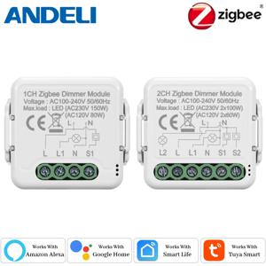 DIY Zigbee 스마트 조광기 스위치 모듈 Tuya/Smartlife APP 원격 제어 Alexa Google 홈 음성 제어와 호환되는 양방향
