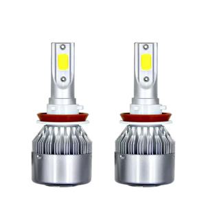 2pcs C6 72W H11 H4 Hi/Lo H1 H7 COB LED H11 HB3 9005 HB4 9006 자동차 헤드 라이트 전구 자동차 안개등 12V 7200LM 자동 헤드 램프
