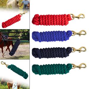 말 리드 로프 말 가죽 끈 코드, 헤비 듀티 고삐, 훈련 및 걷기 런지 라인, 볼트 스냅 클립, 말 훈련 가죽 끈