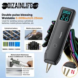 더블 펄스 축복 휴대용 스폿 용접기 DIY 핸드 헬드 스폿 용접 기계 90 기어 18650 리튬 배터리에 맞게 조절 가능