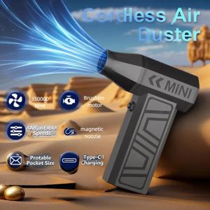 자동차 블로잉 스노우 블로어 350000RPM Type-C 충전 청소 송풍기 도구 터보 제트 팬 전기 에어 더스터 4 기어 조절 가능