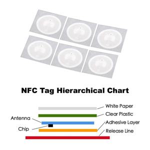 5YOA 100pcs NFC 스티커 NTG213 NTG215 13.56MHz RFID 태그 NFC 전화 용 습식 인레이 접착 라벨