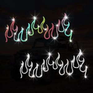 1PC 반짝이 패션 불꽃 오토바이 스티커 헬멧 연료 탱크 자동차 삼각형 창 백미러 비닐 데칼에 대 한 방수