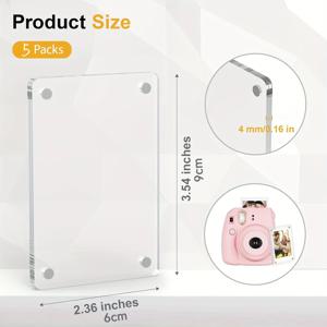5 팩 아크릴 냉장고 마그네틱 프레임 양면 사진 냉장고 자석 사진 프레임, 투명 사진 디스플레이 프레임 6×9cm