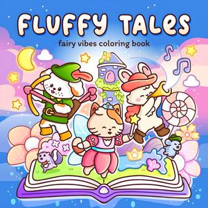 FLUFFY TALES 대담하고 쉬운 패턴 성인을 위한 색칠하기 책 귀여운 그림책 파티와 생일을 위한 완벽한 선물