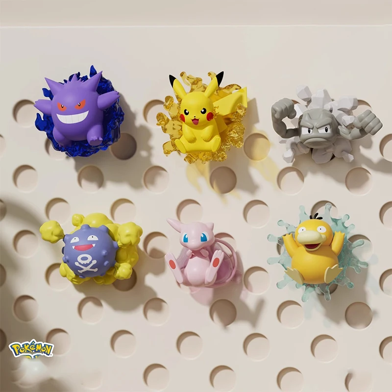 정통 포켓몬 3D 냉장고 자석 스티커 인형 MEW PSYDUCK PIKACHU KOFFING 장식 수제 장난감 생일 선물