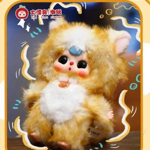 베이비 쓰리 시리즈 고양이 비닐 인형 귀여운 펜던트 인형 봉제 랜덤박스 고양이 테마 백팩 트렌디 피규어 수집 선물