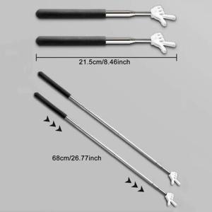 21.5-68cm 텔레스코픽 교사 포인터 확장형 핑거 스틱 학교 프리젠 테이션 교육 용품을위한 휴대용 안내 지팡이