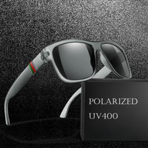클래식 브랜드 남자 스퀘어 편광 낚시 선글라스 야외 운전 사이클링 러닝 고글 빈티지 대형 프레임 UV400
