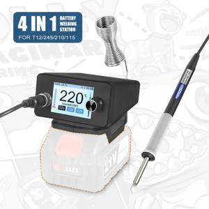 자동 절전 및 에너지 절약 기능을 갖춘 4-in-1 H4 배터리 납땜 스테이션, Makita 도구용 T12/C210/C245/C155 팁과 호환 가능