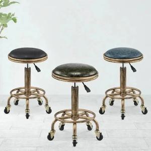 의자 바 휠 크리에이티브 살롱 가구 의자 스툴 북유럽 모던 살롱 레트로 헤어 뷰티 바버 살롱 홈 메이크업 의자