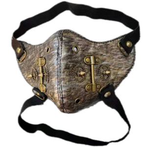 남성 여성 빈티지 PU 가죽 펑크 록 마스크 레이디의 통기성 파티 코스프레 할로윈 입 머플 R3054