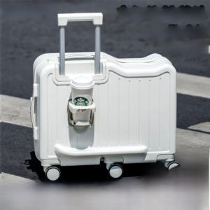 두꺼운 어린이용 여행 가방, 남아 여아 학생용 유아용 앉을 수 있는 여행용 캐리어, 잠금장치와 바퀴 포함