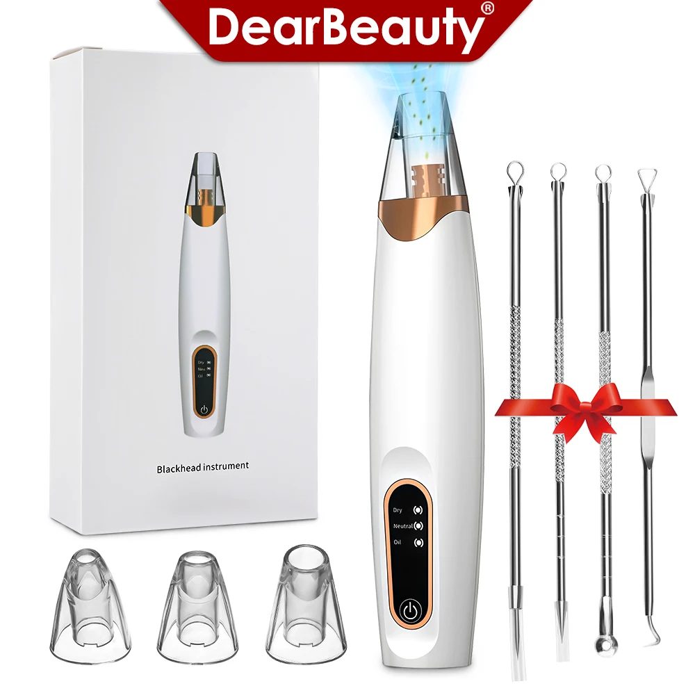 전동 진공 블랙헤드 제거기 충전식 3단계 모공 클리너 여드름/뾰루지/블랙헤드 제거기