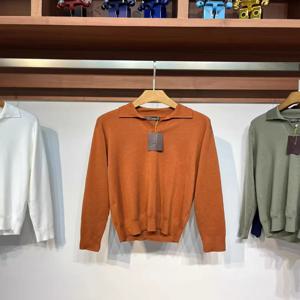 9800 남성용 긴팔 니트 울 혼방 폴로 스웨터 비즈니스 캐주얼 스타일 중간 연도 가을 겨울 신상 남성 패션