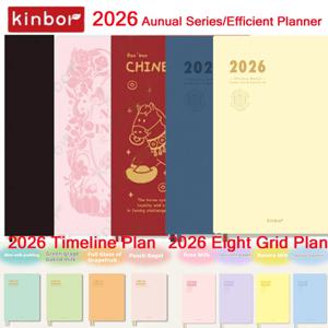 Kinbor 풀 시리즈 2026 A5 플래너 데일리 북, A6 연간 52g Tomoe River Paper Journals 메모장/순수 컬러 타임라인/8 그리드
