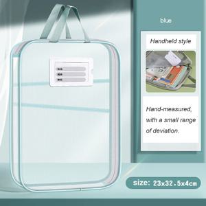 파일 보관 가방 더블 레이어 메쉬 지퍼 가방 대용량 주최자 폴더 학교 사무용품 고정 가방