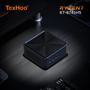 TexHoo 미니 PC AMD R7 8745HS 7840HS 7735HS R5 6600H DDR5 NVMe 듀얼 HDMI DP 4K Wifi6 데스크탑 게이밍 컴퓨터 듀얼 네트워크 포트