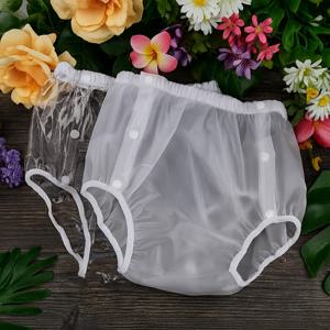 방수 TPU 성인용 기저귀 팬티, 스냅 버튼 디자인으로 쉽게 열 수 있고 세탁이 간편한 요실금 팬츠, 반투명 수영 커버