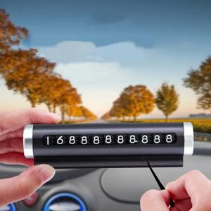 범용 자동차 전화 번호판 임시 주차 카드 알루미늄 스티커 회전 주차 정지 임시 주차 카드 자동차 액세서리