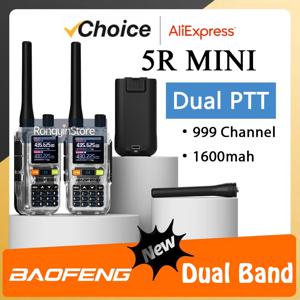 바오펑 5R 미니 무전기 UHF/VHF 듀얼 워치 듀얼 PTT 블루투스 프로그램 타입-C 휴대용 양방향 CB 라디오 사냥 캠핑용
