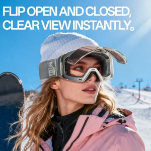 카프보 남성용 야외 변색 스노우 고글 스키 고글 겨울 스노모빌 스노보드 안티포그 마스크 여성용 UV400 스포츠 안경