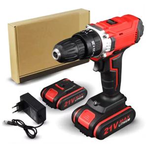 21V 전기 드릴 브러시 모터 2단 속도 조절 무단속 속도 조절 회전 방식 25단계 토크 조절 리튬 드릴