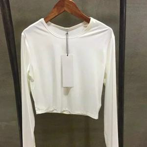 빠른 건조 긴 소매 요가 셔츠 피트니스 여성 체육관 의류 짧은 스포츠 탑 탄성 통기성 훈련 조깅 셔츠